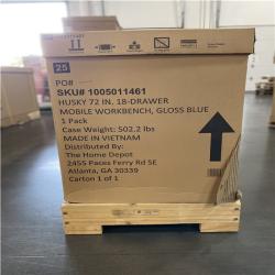 DALLAS LOCATION -AS-IS Husky Tool Storage 72 in. W Standard Duty Gloss Blue Mobile Workbench Tool Chest
