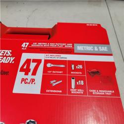 CALIFORNIA AS-IS MILWAUKEE 47PCS 1/2 METRIC & SAE RATCHET AND SOCKETS