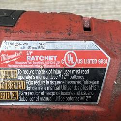 AS-IS Milwaukee FUEL 12V Lithium-Ion Brushless Cordless High Speed 3/8 in. Ratchet Kit