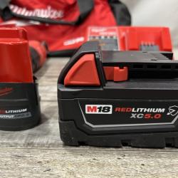 AS-IS Milwaukee FUEL 18V Cordless Mid Torque 1/2 in. Impact Wrench w/ 12 FUEL 3/8 in. Ratchet Combo Kit