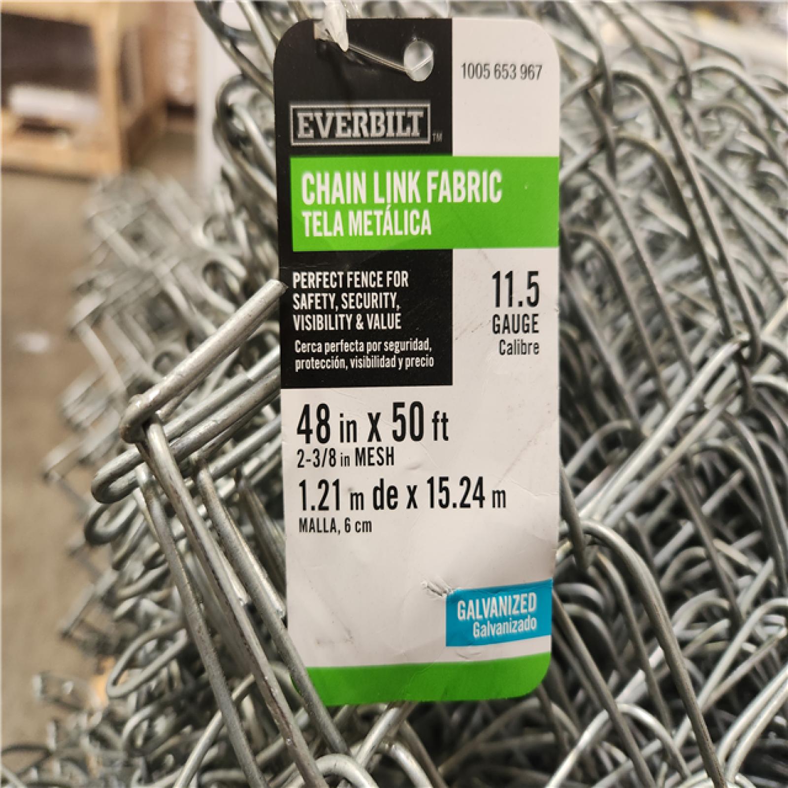 Phoenix LOcation  Everbilt 48 in. x 50 ft. 11.5-Gauge Galvanized Steel Chain Link Fence Fabric Pallet (8 Rolls)