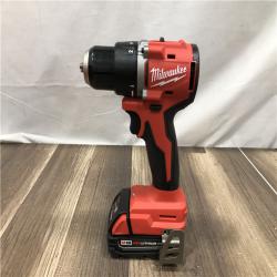 AS-IS Milwaukee 18V Lithium-Ion Brushless Cordless 1/2 in. Compact Drill/Driver Kit