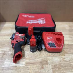 AS-IS Milwaukee FUEL 12V Li-Ion Brushless Cordless Stubby 1/2 in. Impact Wrench Kit