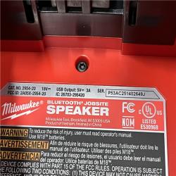 AS-IS Milwaukee 18V Lithium-Ion Cordless Wireless Bluetooth Jobsite Speaker (Tool-Only)