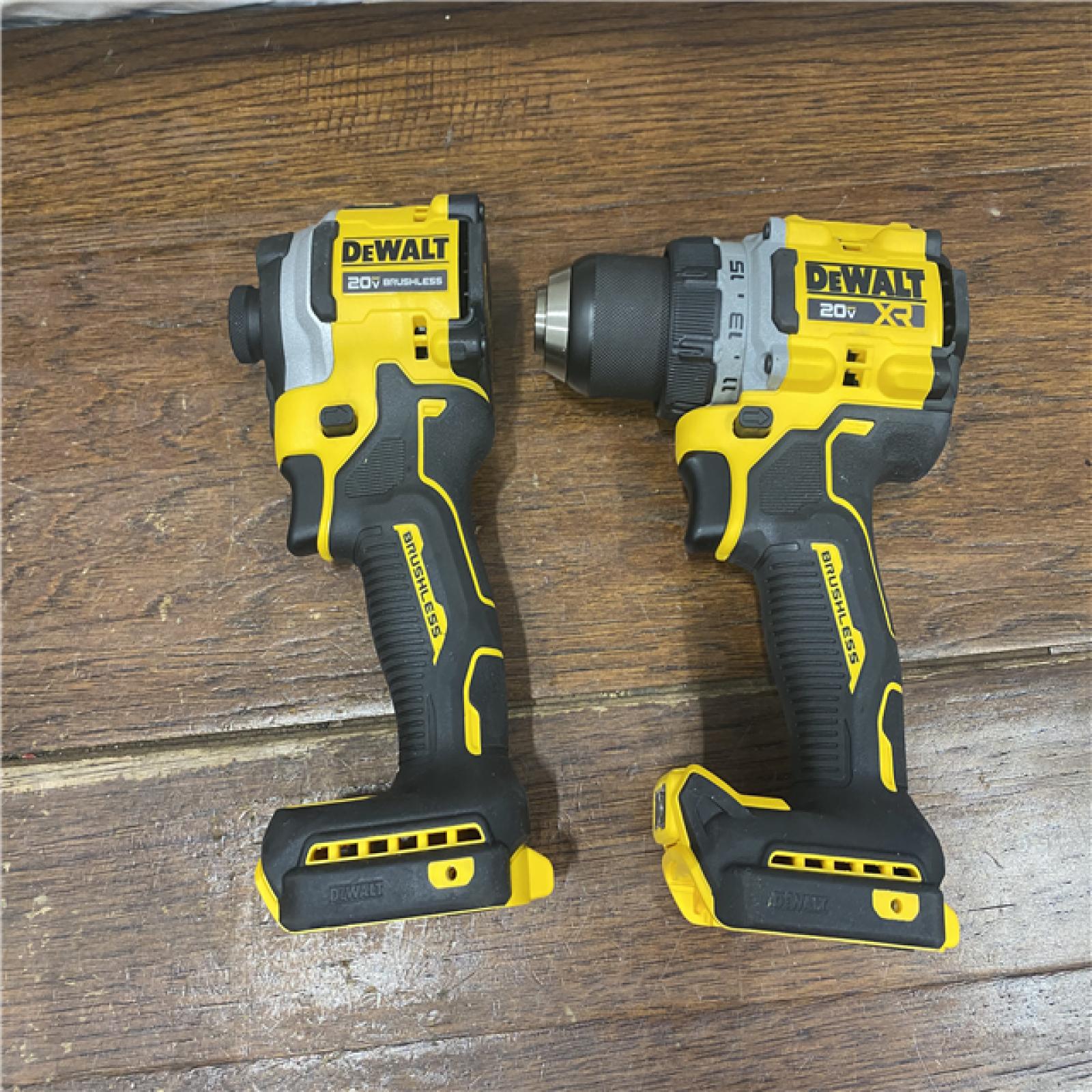 AS-IS DEWALT 20V MAX XR Cordless Drill/Driver, ATOMIC Impact Driver 2 Tool Combo Kit, (2) 2.0Ah Batteries, Charger, and Bag