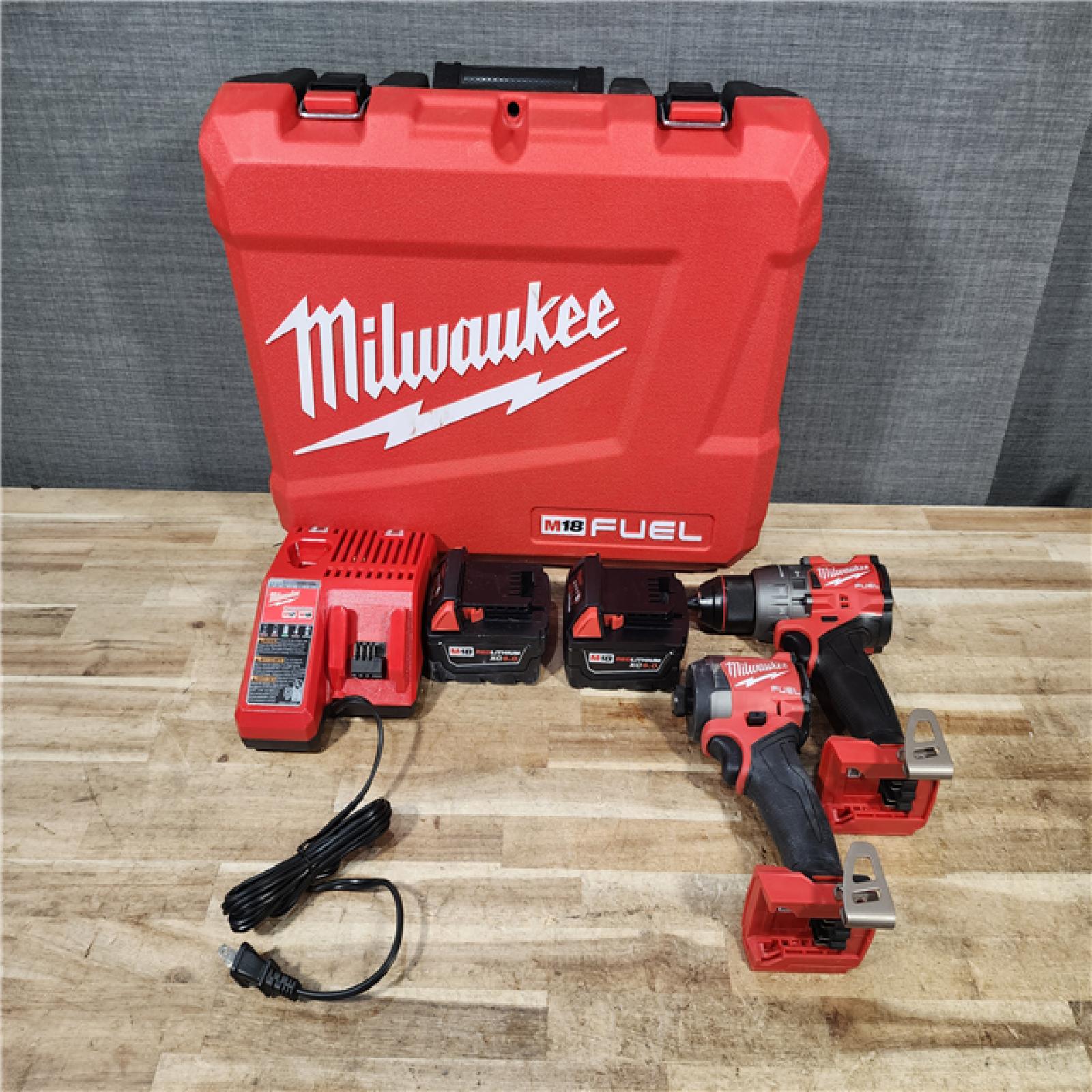 HOUSTON LOCATION - AS - IS Milwaukee FUEL 18V Lithium-Ion Brushless Cordless Hammer Drill and Impact Driver Combo Kit