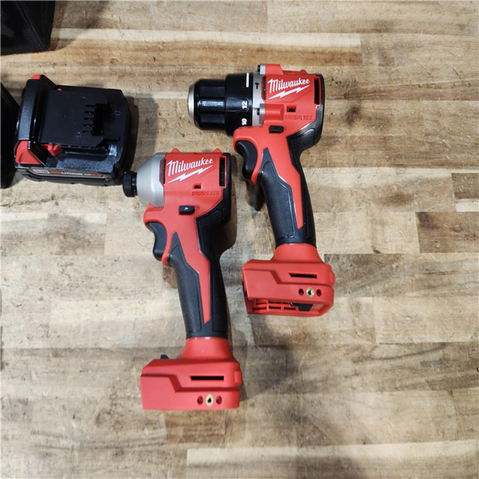 HOUSTON LOCATION - AS - IS Milwaukee 18-Volt Lithium-Ion Brushless Cordless Compact Hammer Drill/Impact Combo Kit