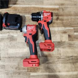 HOUSTON LOCATION - AS - IS Milwaukee 18-Volt Lithium-Ion Brushless Cordless Compact Hammer Drill/Impact Combo Kit