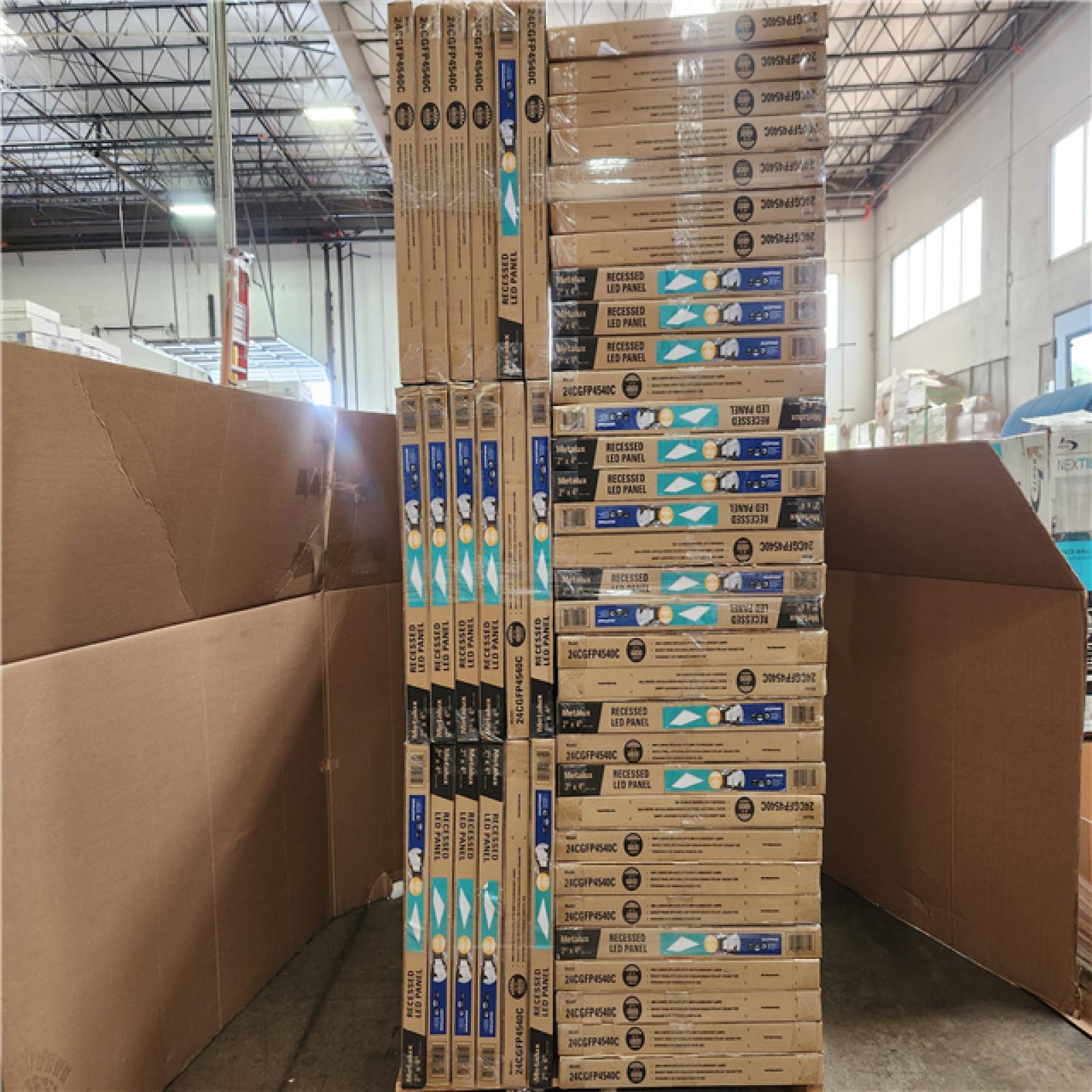 Phoenix NEW Metalux 2 ft. x 4 ft. 4500 Lumens Integrated LED Panel Light 4000K for Office  Warehouse  Retail and Commercial Locations Pallet OF 50