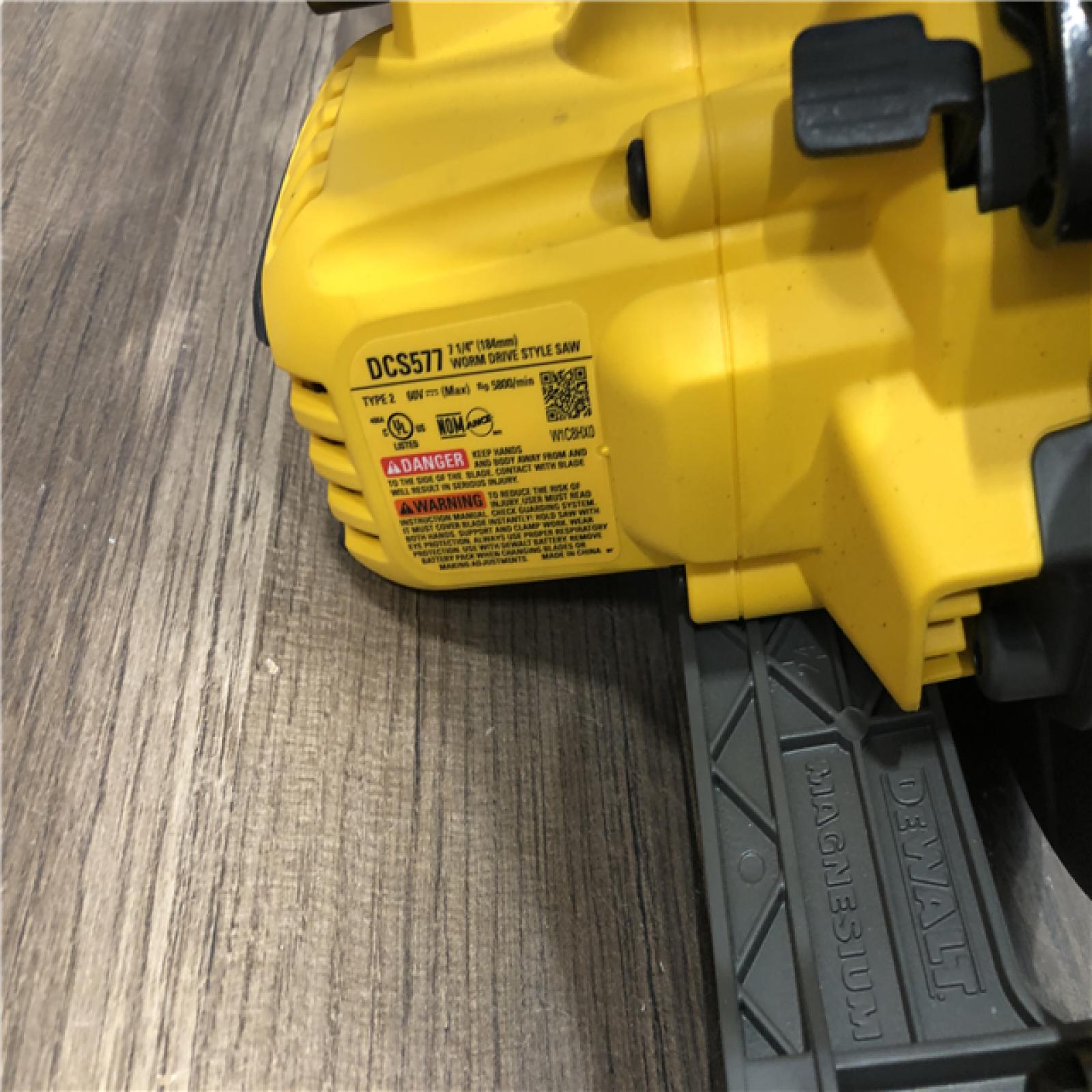 AS-IS DEWALT FLEXVOLT 60V MAX Cordless Brushless 7-1/4 in. Wormdrive Style Circular Saw (Tool Only)