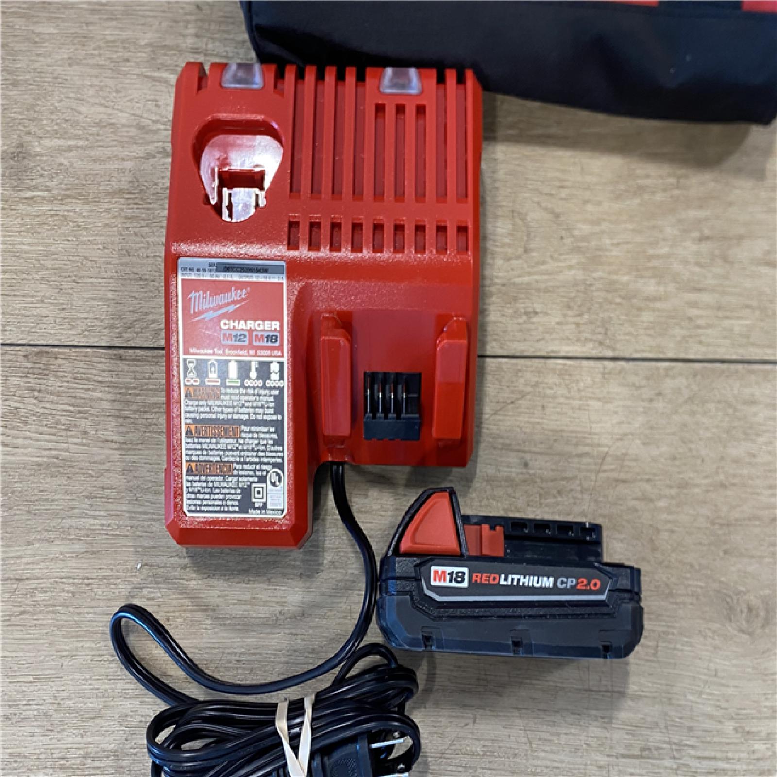 AS-IS Milwaukee 18V Lithium-Ion Brushless Cordless 1/2 in. Compact Drill/Driver with kit