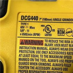 AS-IS DEWALT FLEXVOLT 60V Cordless 7 in. Angle Grinder (Tool-Only)