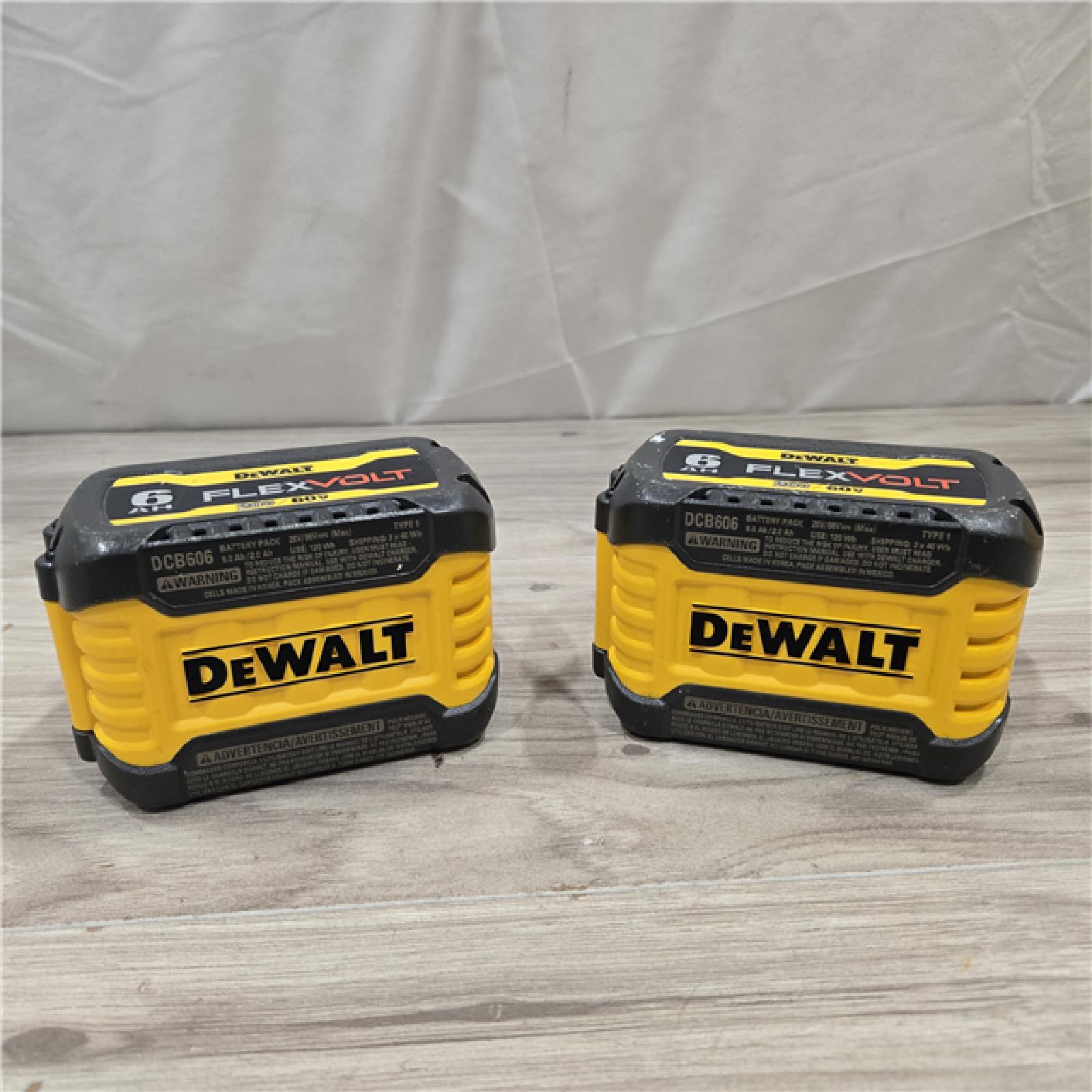 AS-IS DEWALT FLEXVOLT 20-Volt/60-Volt MAX Lithium-Ion 6.0Ah Battery Pack (2-Pack)