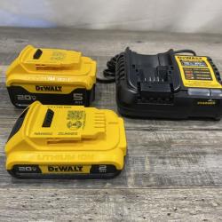 AS-IS DEWALT 20V MAX Lithium-Ion Battery Kit with 5.0Ah and 2.0Ah Battery and Charger
