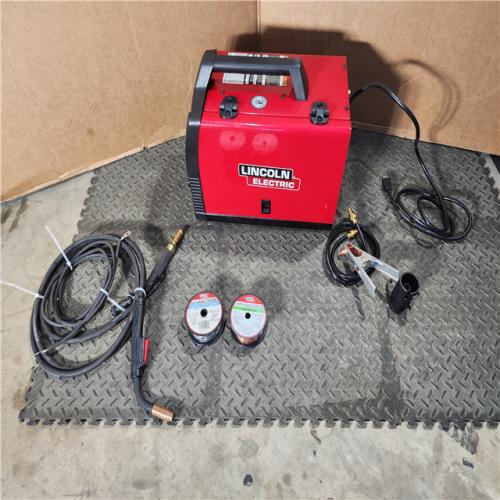 HOUSTON LOCATION - AS-IS Lincoln Electric Single Phase 140 Amp DC 115V Flux-Core & Stick MIG Welder - 90A/19V/20% Duty Cycle, 10.15 Long | Part #K2697-1