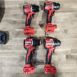 HOUSTON LOCATION - AS-IS (4) Milwaukee M18 Compact Next Gen 1/2 in. Brushless Cordless Drill/Driver Kit (2) Battery & Charger
