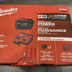 NEW - Milwaukee 18-Volt Lithium-Ion REDLITHIUM FORGE Starter Kit with 12. 0Ah Battery and Charger