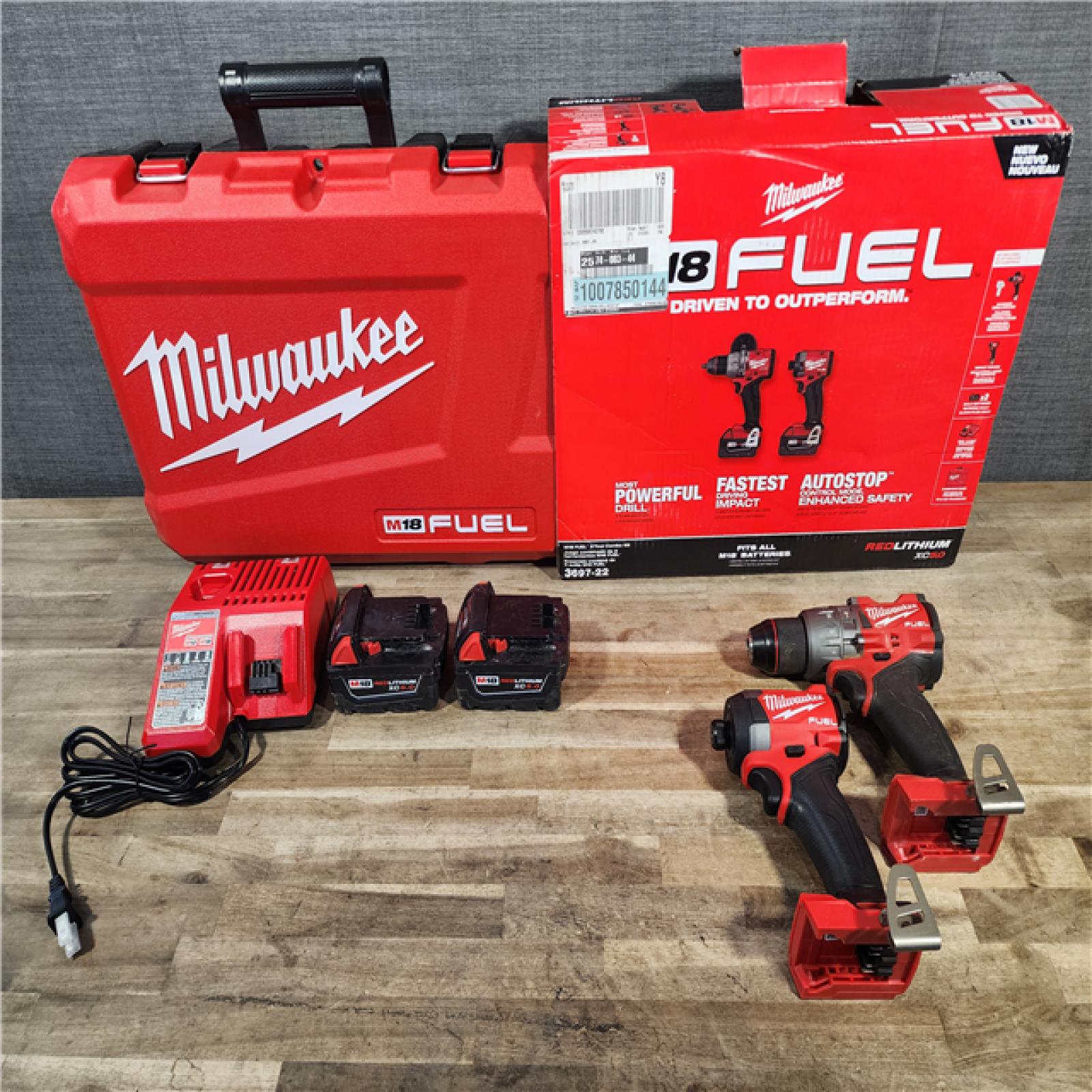 HOUSTON LOCATION - AS-IS MILWAUKEE FUEL 18V Lithium-Ion Brushless Cordless Hammer Drill and Impact Driver Combo Kit