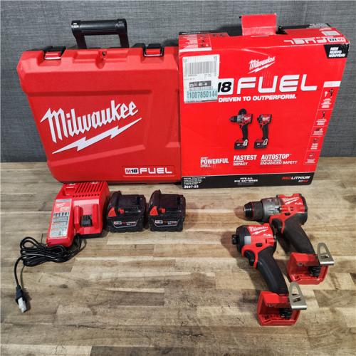 HOUSTON LOCATION - AS-IS MILWAUKEE FUEL 18V Lithium-Ion Brushless Cordless Hammer Drill and Impact Driver Combo Kit