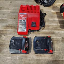 HOUSTON LOCATION - AS-IS MILWAUKEE 3 TOOL COMBO KIT W/ (2) BATTERY & CHARGER
