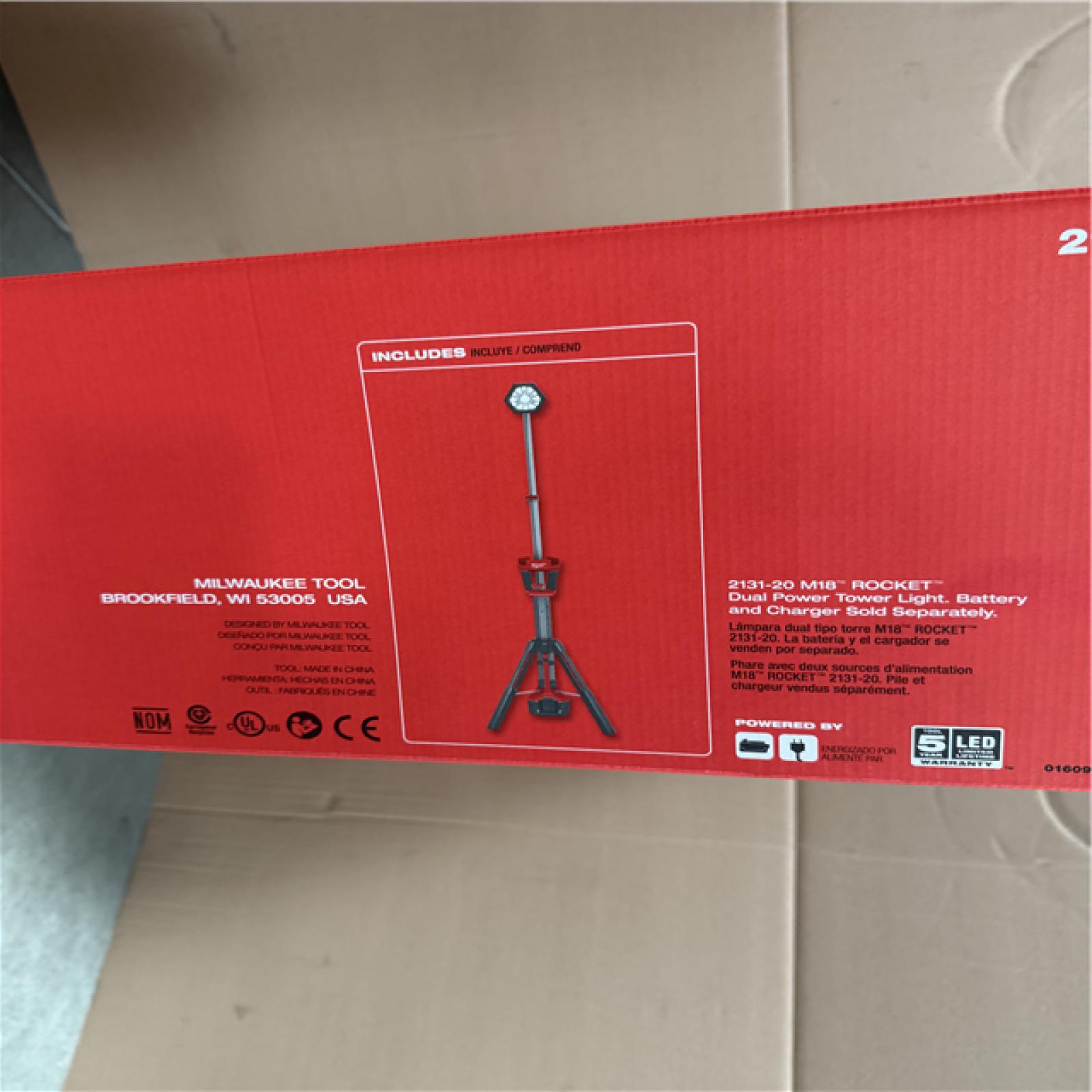 California NEW Sealed Box Milwaukee M18 Dual Power Tower Light (No Battery)
