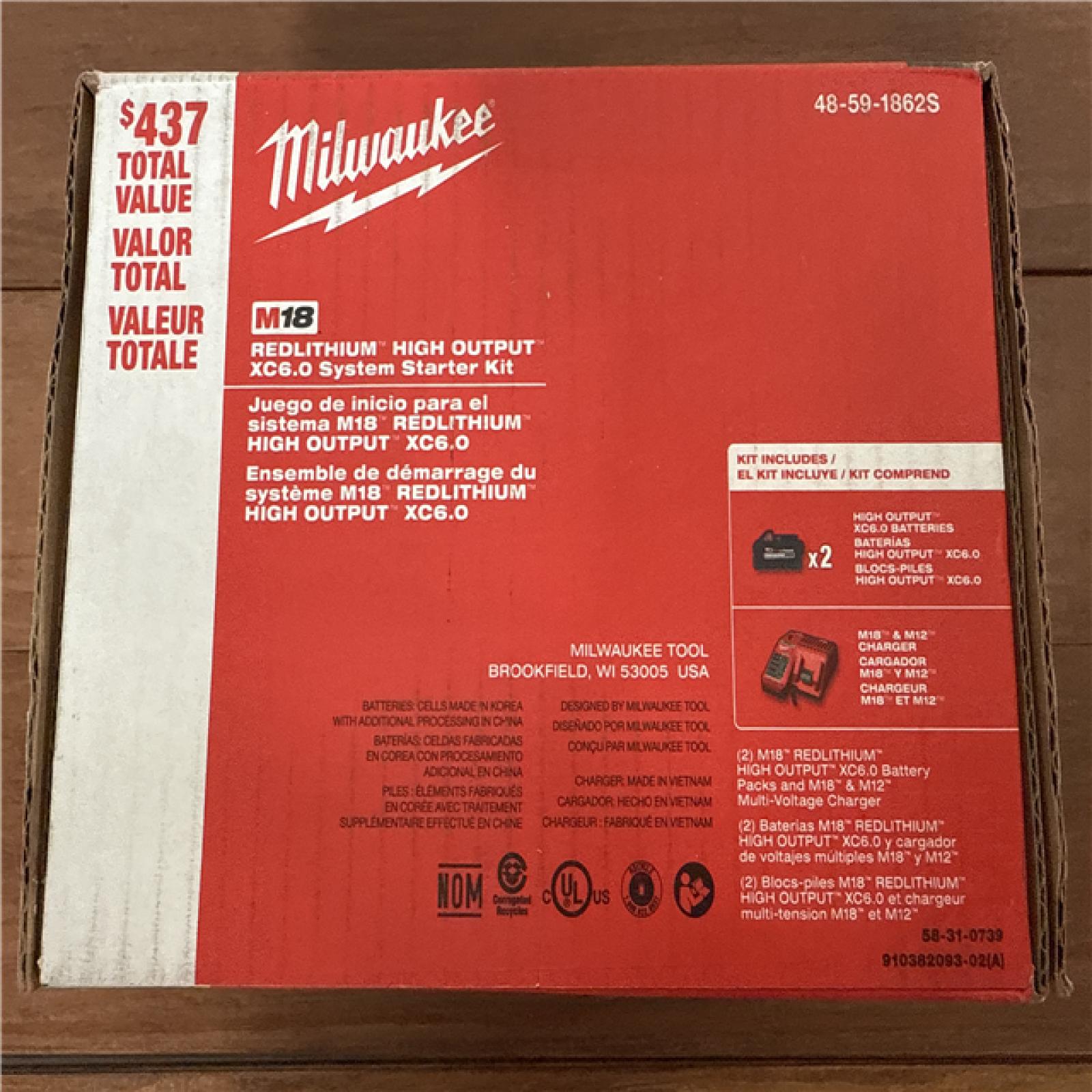 California NEW Milwaukee Red Lithium Starter Kit  includes (2) Batteries & Charger