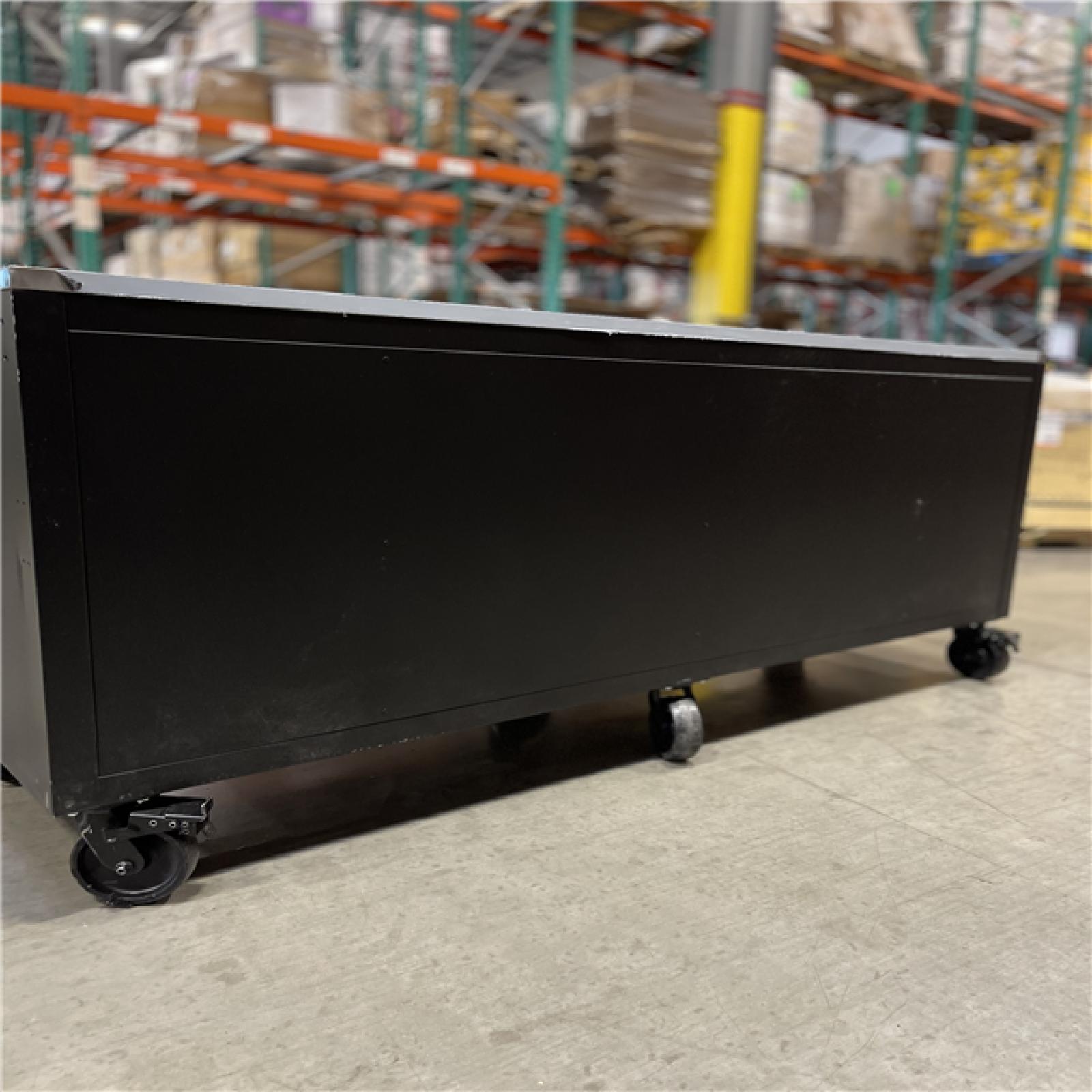 DALLAS LOCATION- AS-IS HUSKY 84 in. W x 24 in. D 18-Drawer Heavy-Duty Mobile Workbench with Stainless Steel Top in Matte Black
