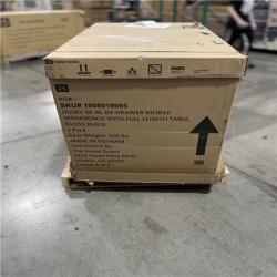 DALLAS LOCATION - AS-IS Husky Tool Storage 46 in. W x 51 in. D Standard Duty Black Mobile Workbench Cabinet with Solid Top Full Length Extension Table