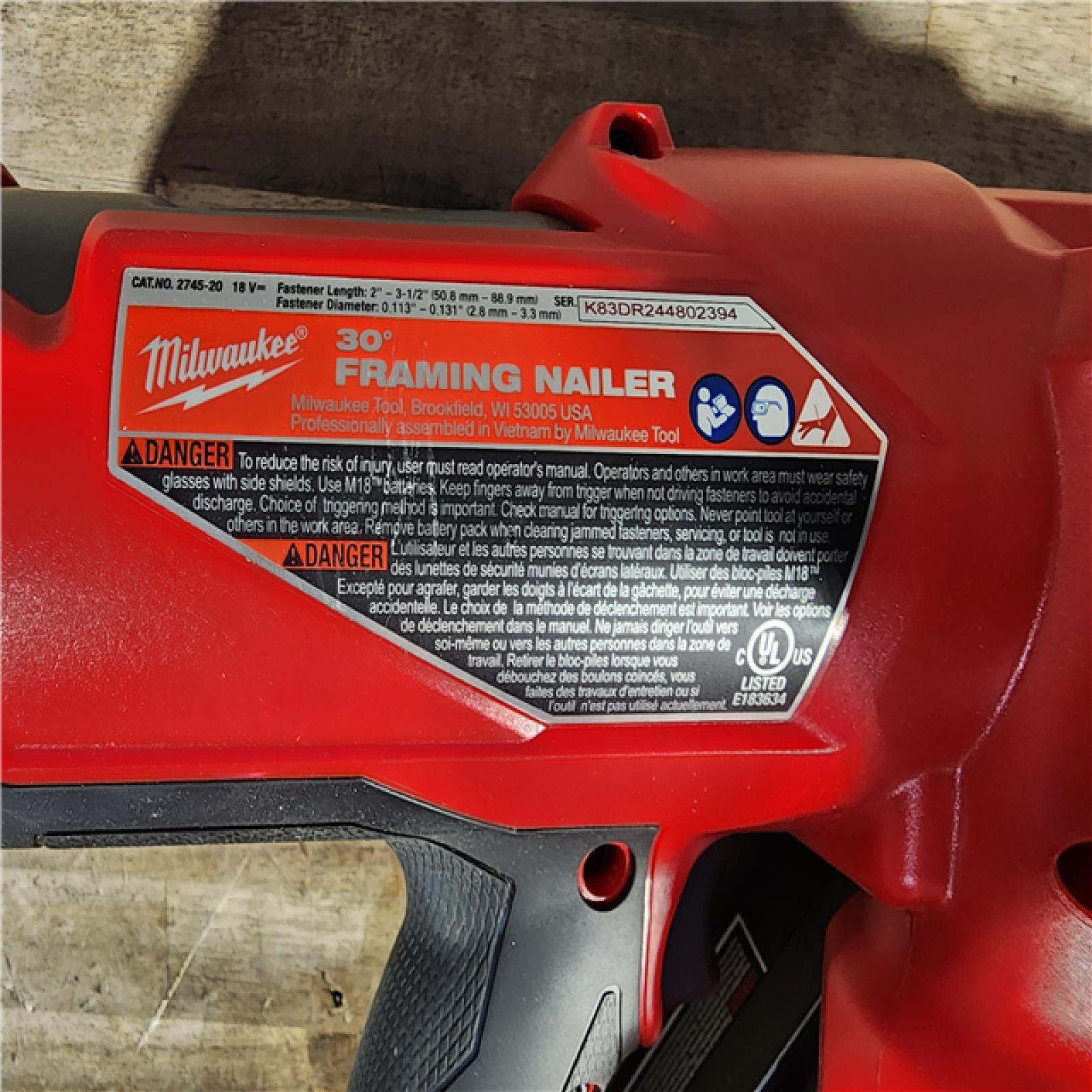 HOUSTON LOCATION - AS-IS M18 FUEL 3-1/2 in. 18-Volt 30-Degree Lithium-Ion Brushless Cordless Framing Nailer (Tool-Only)