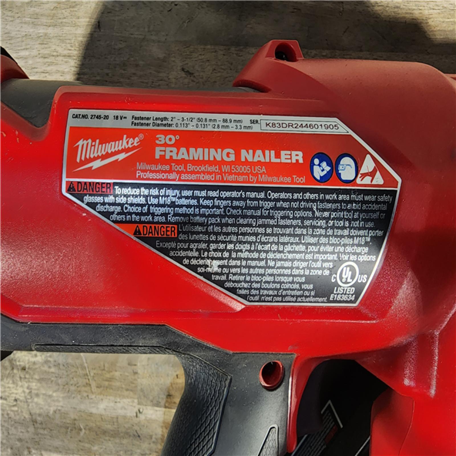 HOUSTON LOCATION - AS-IS M18 FUEL 3-1/2 in. 18-Volt 30-Degree Lithium-Ion Brushless Cordless Framing Nailer (Tool-Only)