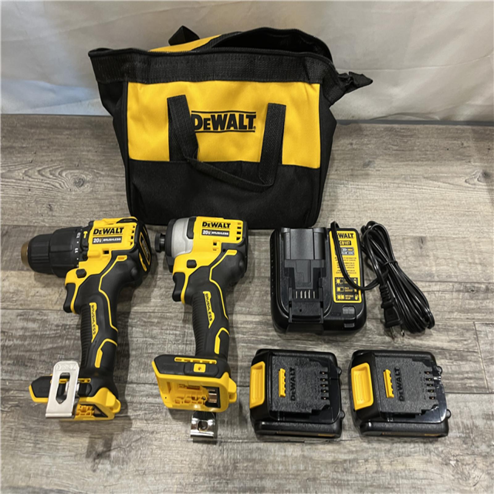 AS-IS DEWALT ATOMIC 20-Volt MAX Lithium-Ion Cordless Hammer Drill/Impact Combo Kit