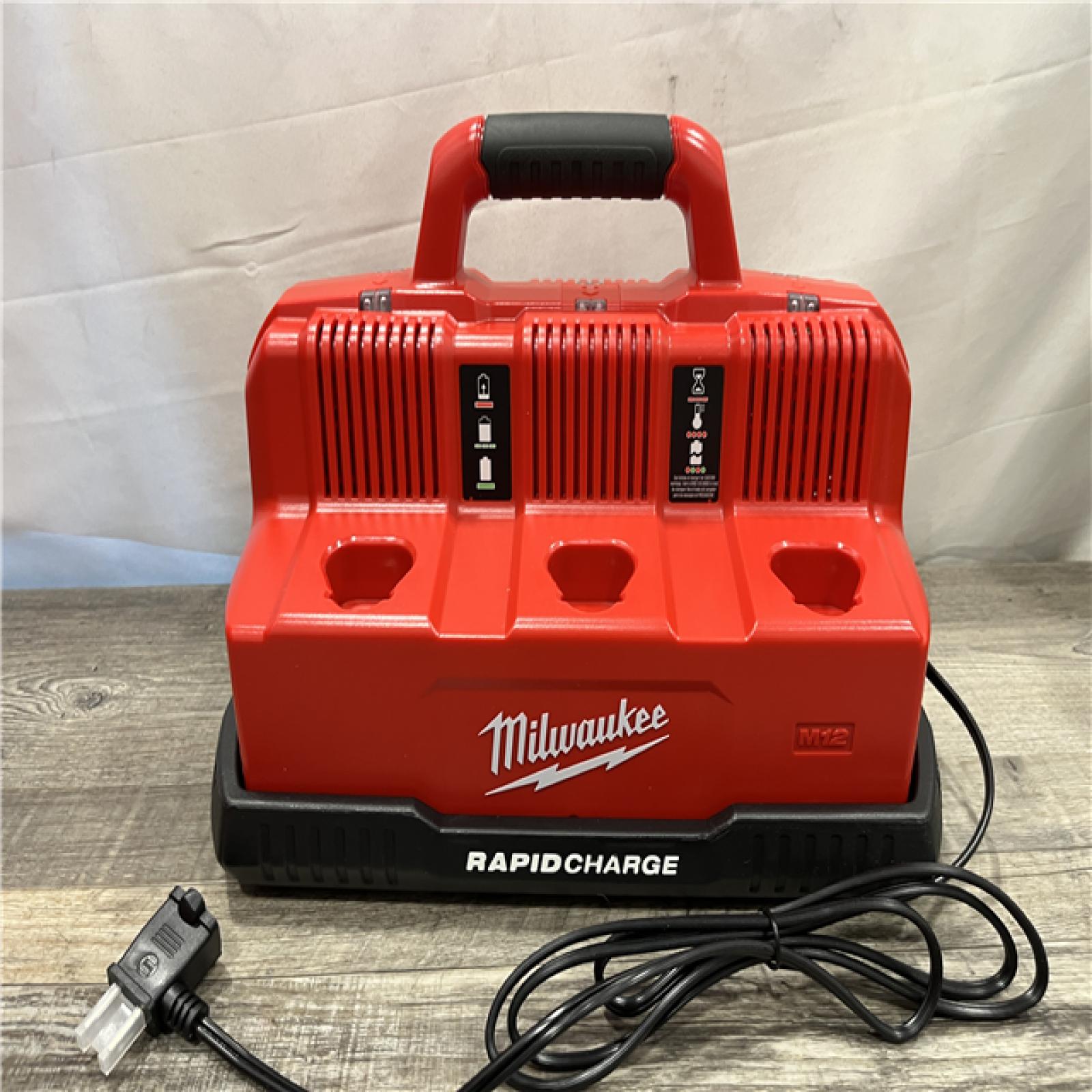 AS-IS Milwaukee 12-Volt/18-Volt Lithium-Ion Multi-Voltage 6-Port Sequential Rapid Battery Charger