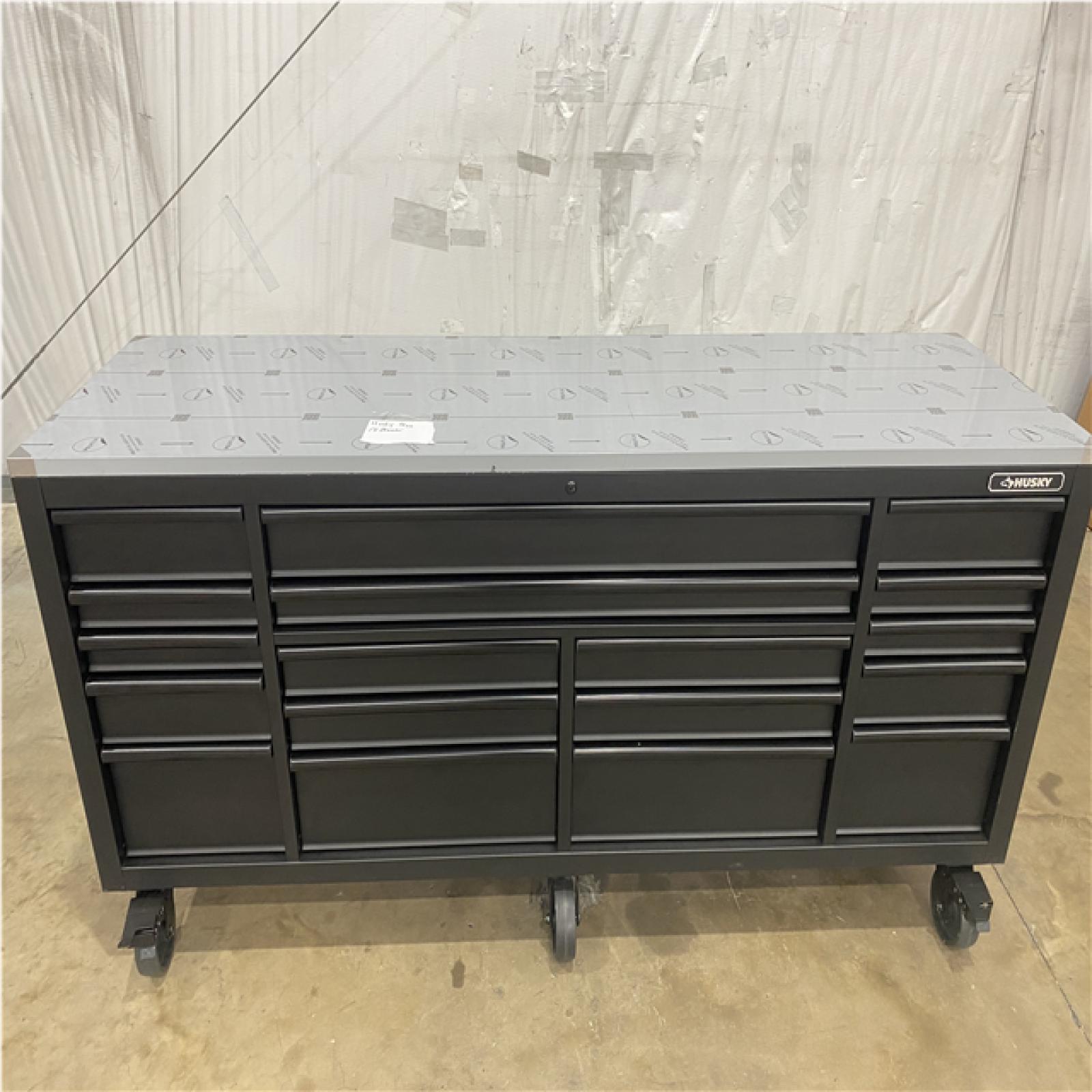 Houston Location - AS-IS home improvement pallet HUSKY 84 IN. 18 DRAWER MOBILE WORK BENCH