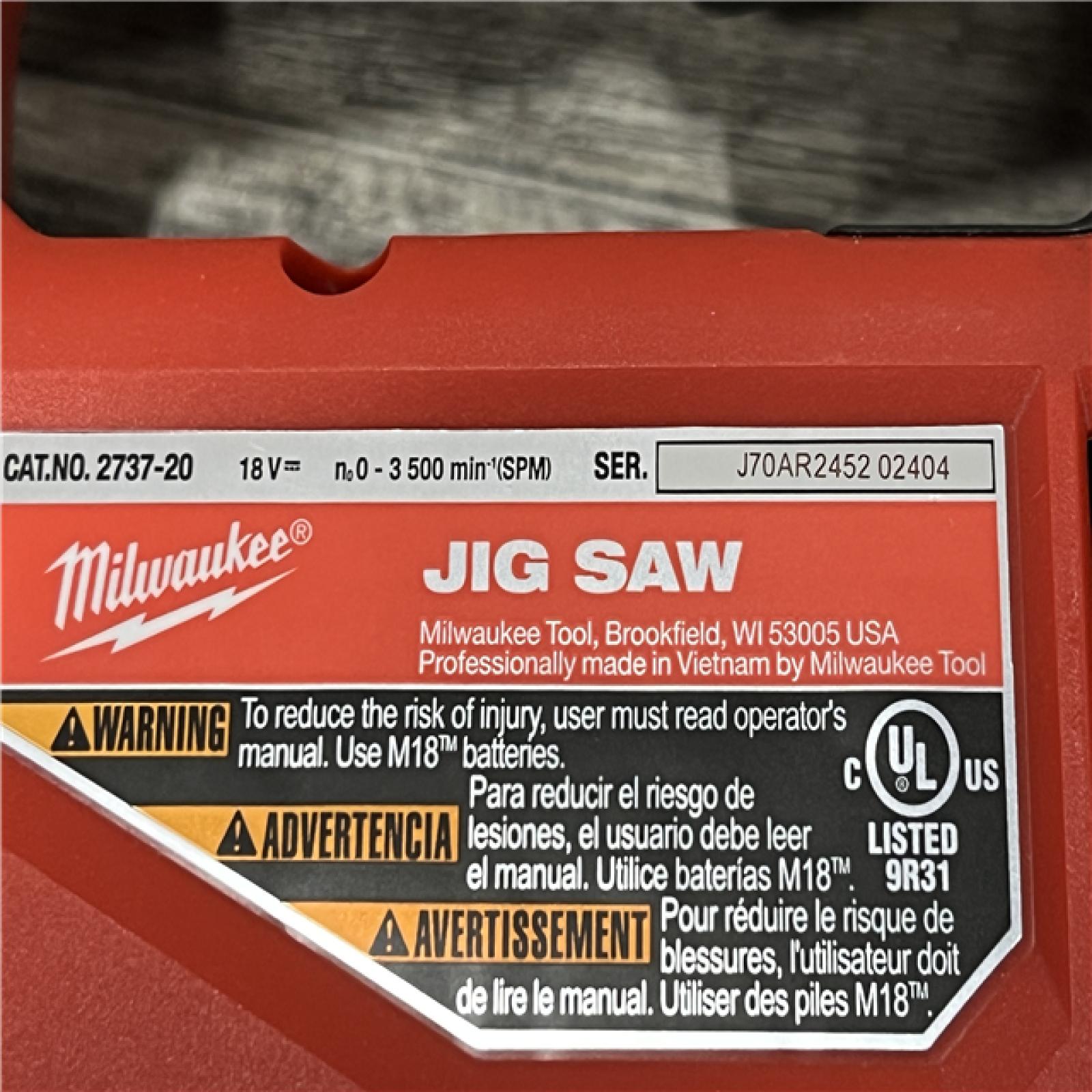 AS-IS Milwaukee FUEL 18V Lithium-Ion Brushless Cordless Jig Saw (Tool-Only)