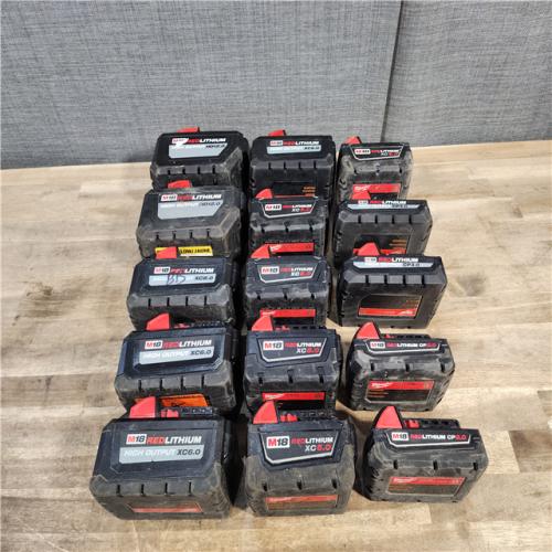 HOUSTON LOCATION - AS-IS MILWAUKEE BATTERY PACK QTY - 15