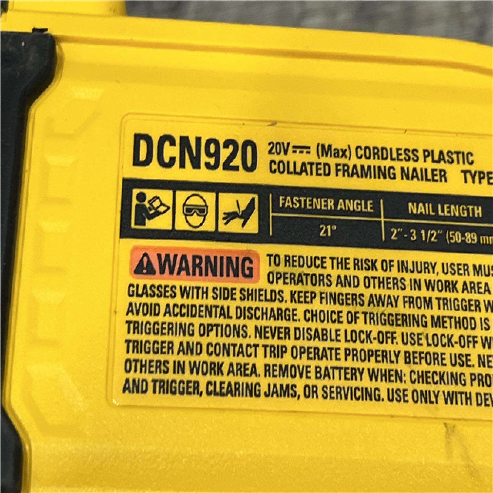 AS-IS DEWALT 20-Volt 21° Cordless Framing Nailer (Tool-Only)