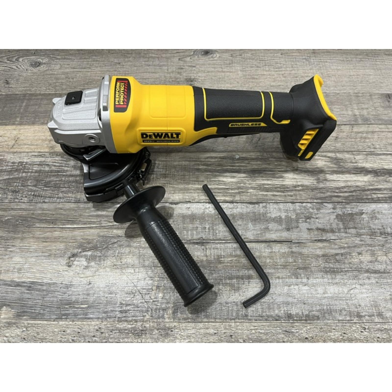 AS-IS DEWALT 20V MAX Cordless Brushless 4-1/2 in. Angle Grinder with Paddle Switch (Tool Only)