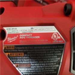 CALIFORNIA NEW MILWAUKEE COMPACT PIPE THREADER W/ONE-KEY WITH 1/2-1/4 COMPACT DIE HEADS  Includes (2) Batteries  Charger & Hard Case