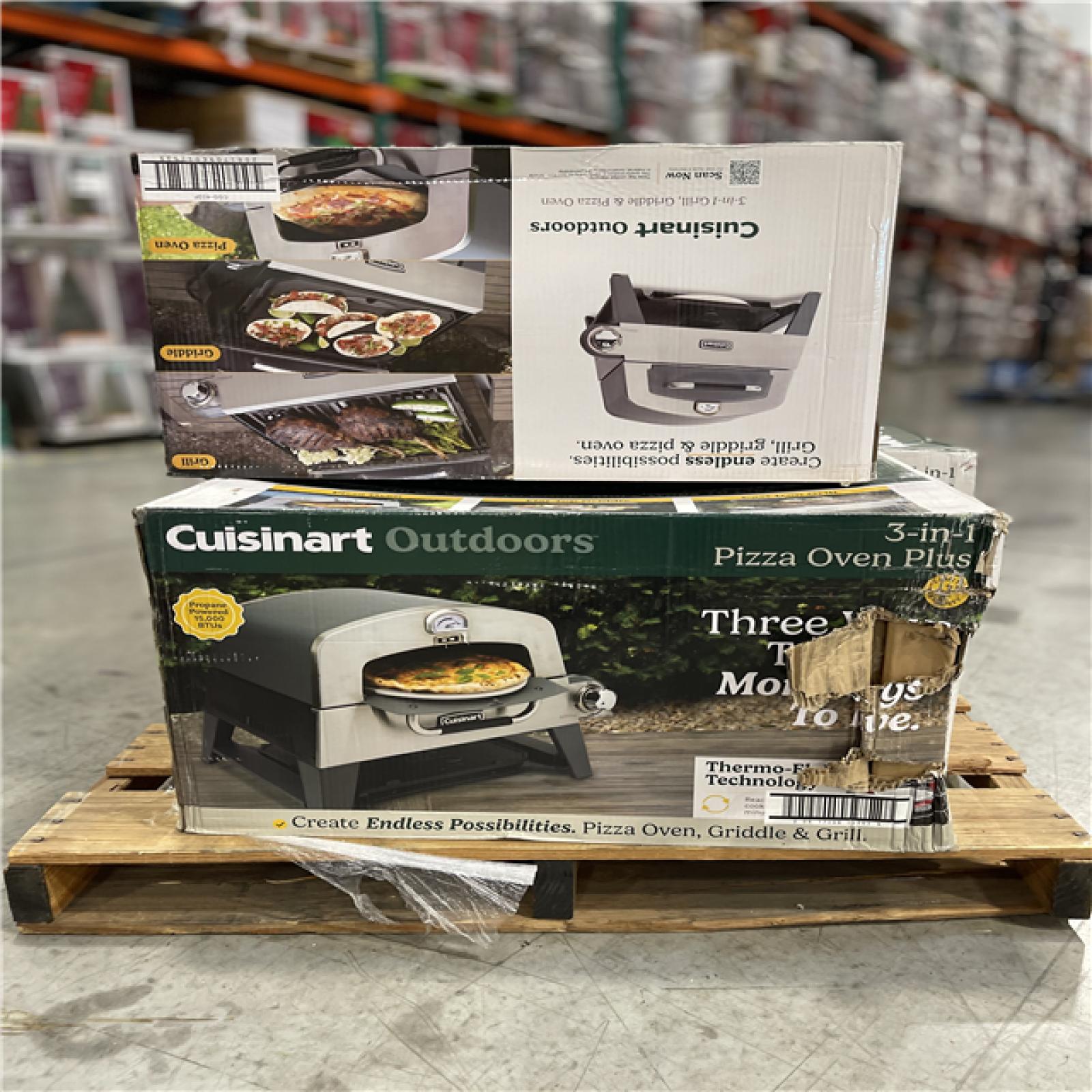 DALLAS LOCATION- CUISINART OUTDOORS 3-In-1 Propane Tank Griddle and Grill Outdoor Pizza Oven PALLET-(5 UNITS)