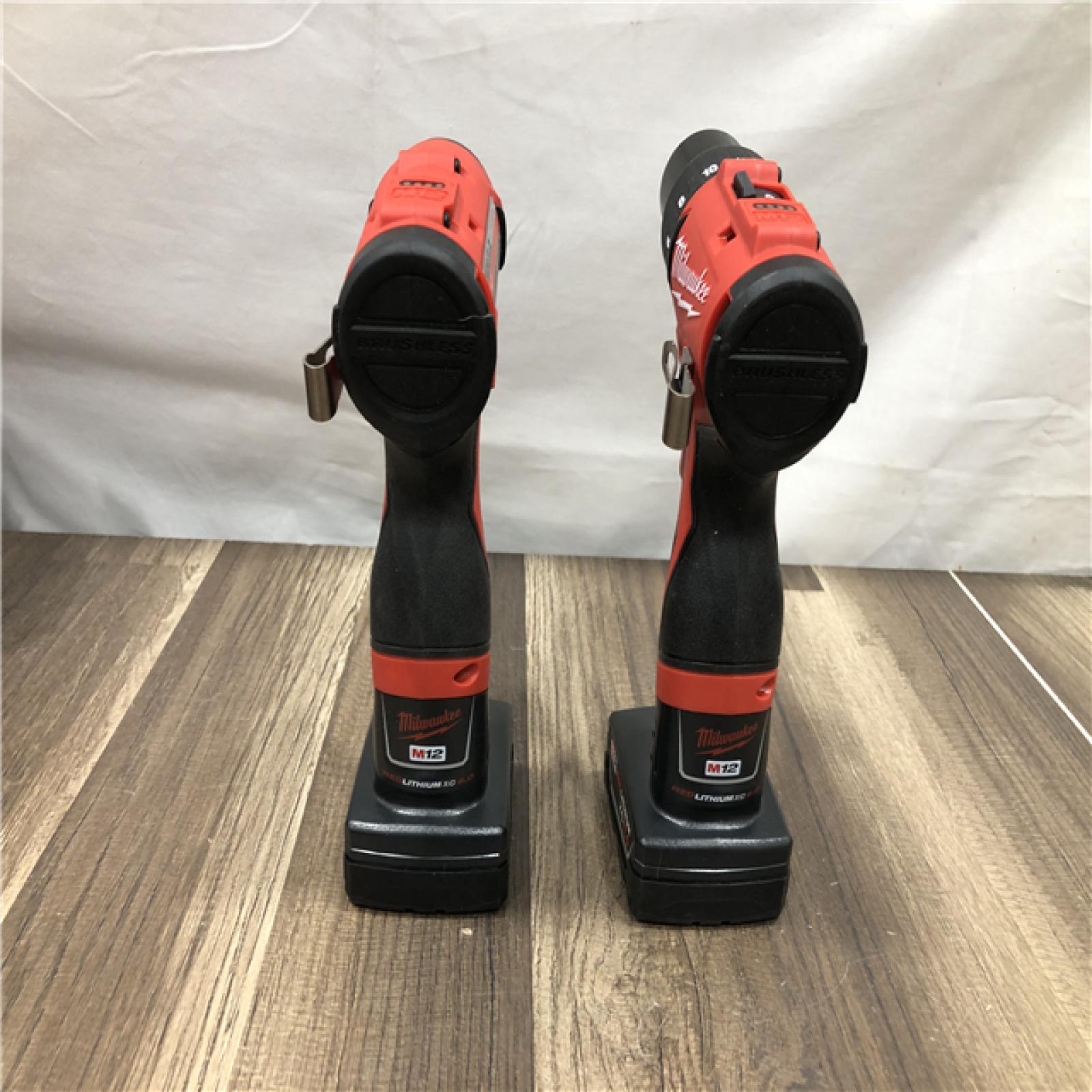 AS-IS Milwaukee 12-Volt Lithium-Ion Brushless Cordless Subcompact Drill and Impact Driver Combo Kit