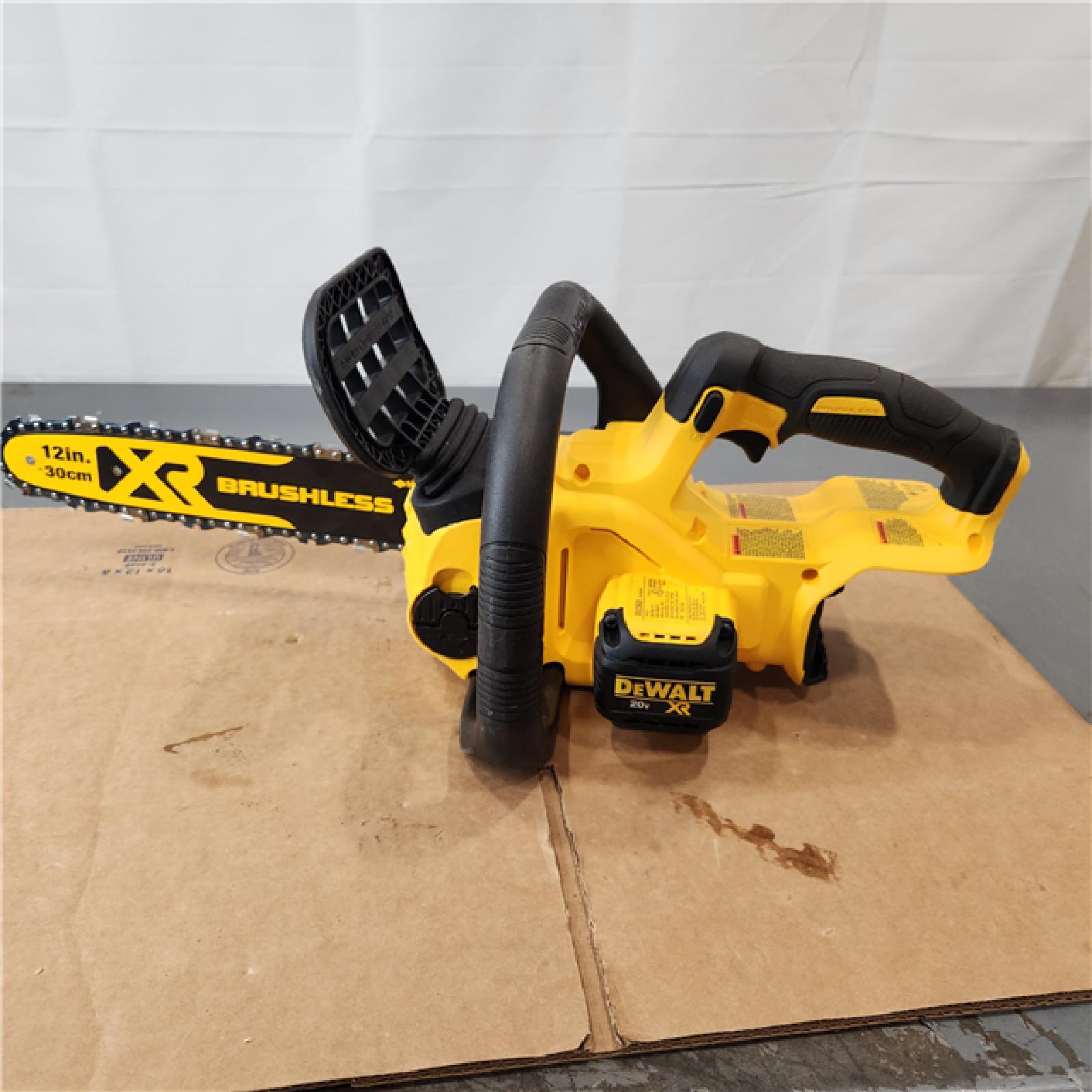 AS IS DeWalt 12 in. 20-Volt MAX Lithium-Ion Cordless Brushless Chainsaw (Tool-Only)