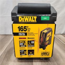 NEW-DEWALT 165 Ft. Red Self-Leveling Cross-Line and Plumb Spot Laser Level with (3) AAA Batteries & Case