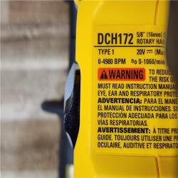 HOUSTON LOCATION - AS - IS DEWALT ATOMIC 20V MAX Cordless Brushless Ultra-Compact 5/8 in. SDS Plus Hammer Drill (Tool Only)
