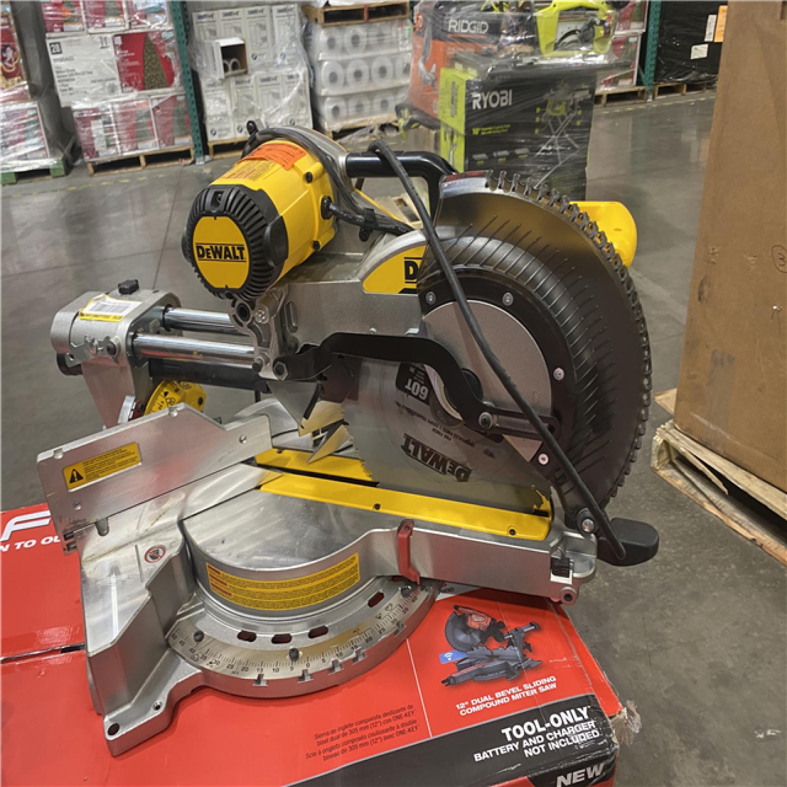 As-Is- DEWALT 15 Amp Corded 12 in. Double Bevel Sliding Compound Miter Saw