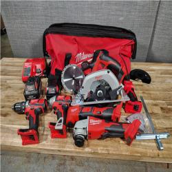 Houston Location AS-IS M18 18-Volt Lithium-Ion Cordless Combo Kit (6-Tool) with 2-Batteries  Charger and Tool Bag