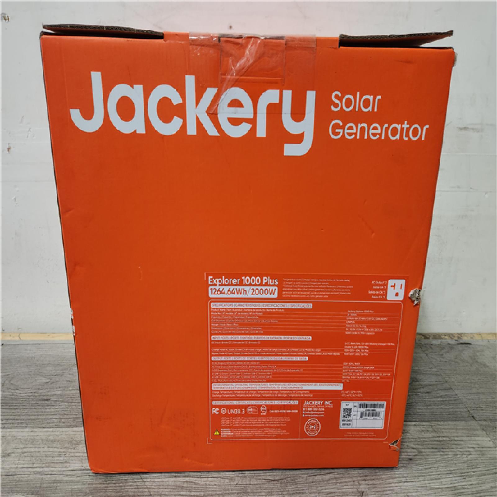 Phoenix Location NEW Jackery Solar Generator Explorer 1000 Plus 12640.64Wh/2000W Model No. JE-1000C