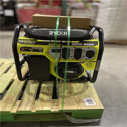 DALLAS LOCATION - RYOBI 6800-Watt Recoil Start UL Gasoline Powered Portable Generator with CO Detect Shutdown Sensor