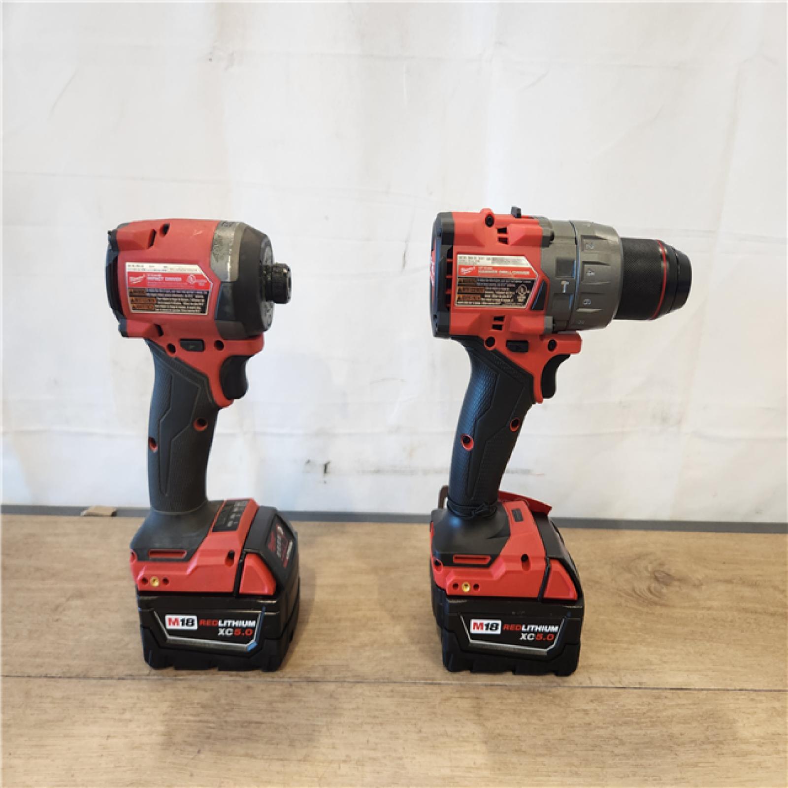 AS-IS- Milwaukee FUEL 18V Lithium-Ion Brushless Cordless Hammer Drill and Impact Driver Combo Kit