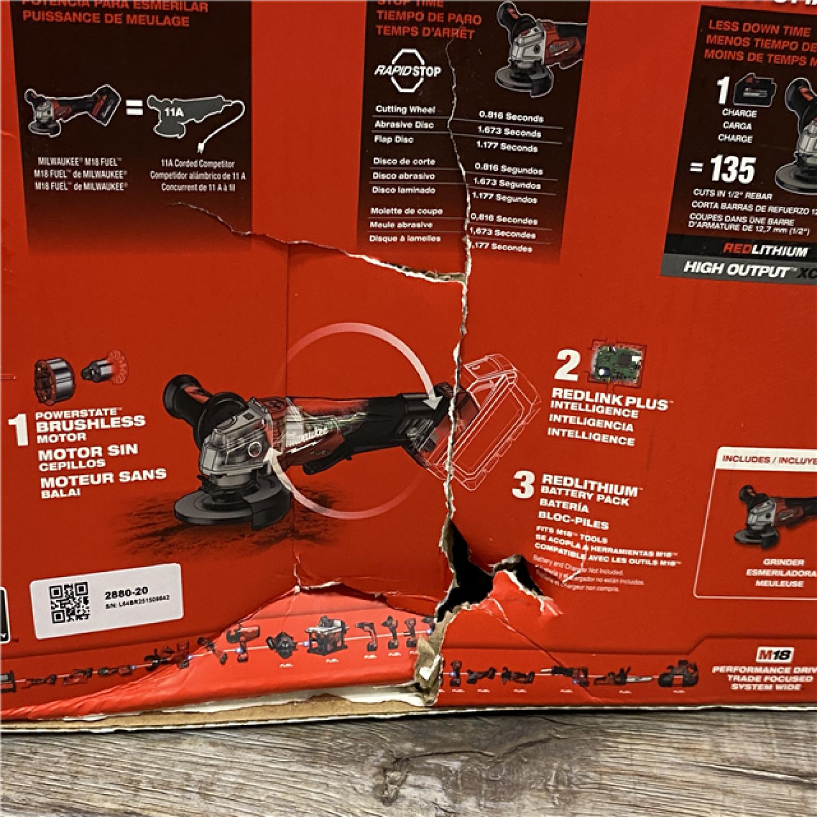 NEW - Milwaukee FUEL 18V Lithium-Ion Brushless Cordless 4-1/2 in./5 in. Grinder w/Paddle Switch (Tool-Only)