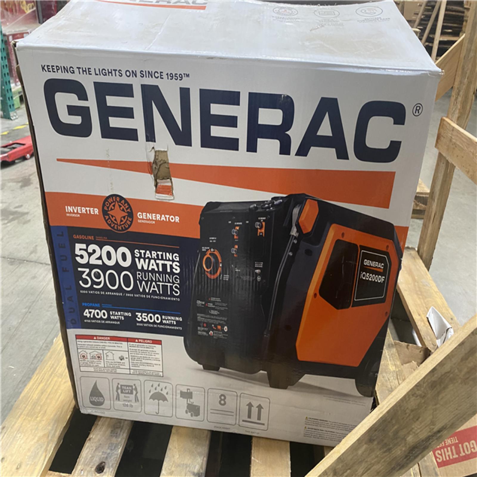 Dallas Location - As-Is Generac 5200/3900-Watt Dual Fuel Inverter Generator